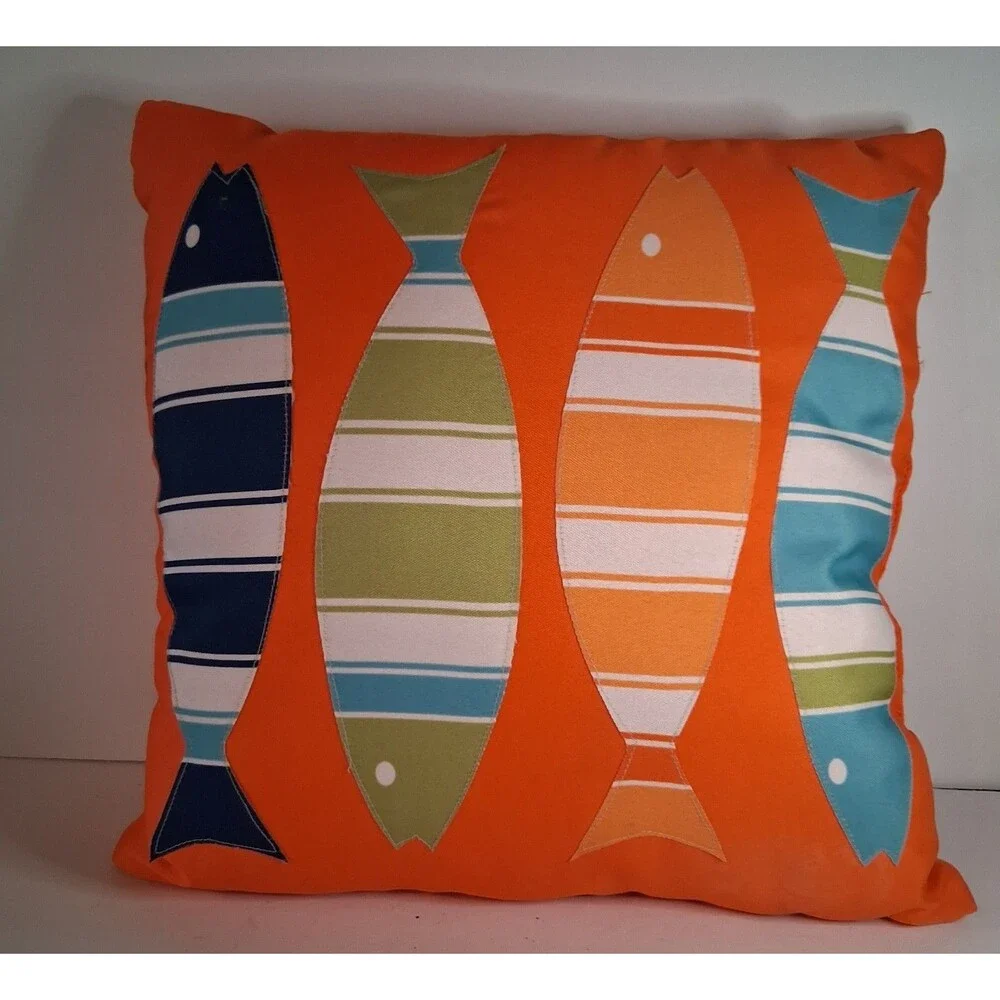 Fish Pillow 15 x 15 Orange